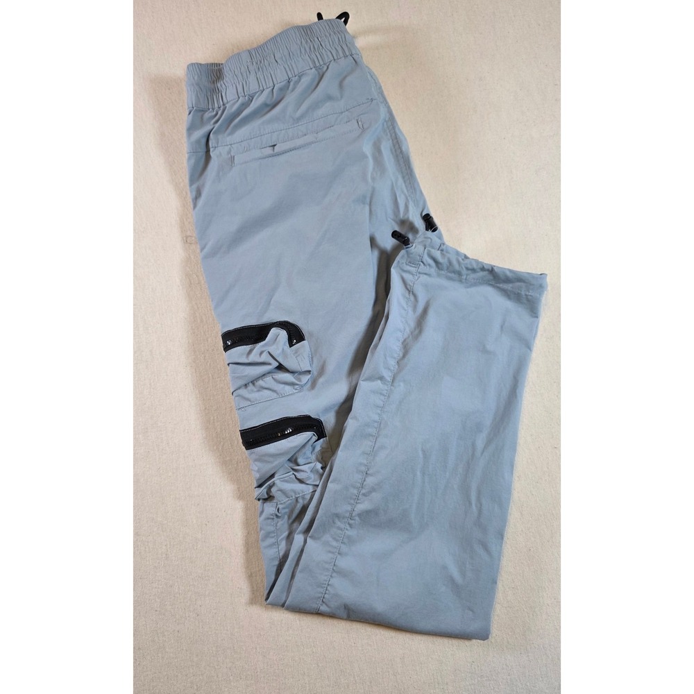 PacSun Men L Blue Gray Buston Cargo Pants‎ Utility Techwear Stretch Cinch Hem